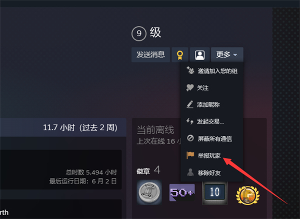 steam怎么举报用户